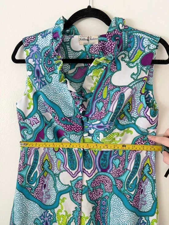 Vintage Hukilau Fashions Authentic Hawaiian Maxi Dress Size M
Teal Purpl Paisley - Picture 11 of 13